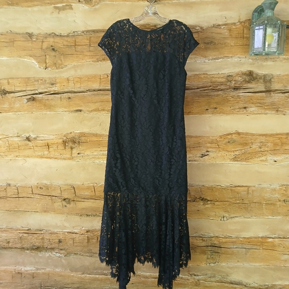 Banana Republic Dresses & Skirts - Banana Republic Navy High Neck Cap Sleeve Lace Maxi Dress Size 10